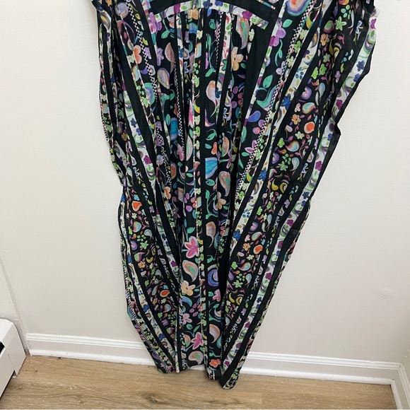 Sara Joy Painted Paisley Caftan Light Weight One Size - Picture 7 of 10